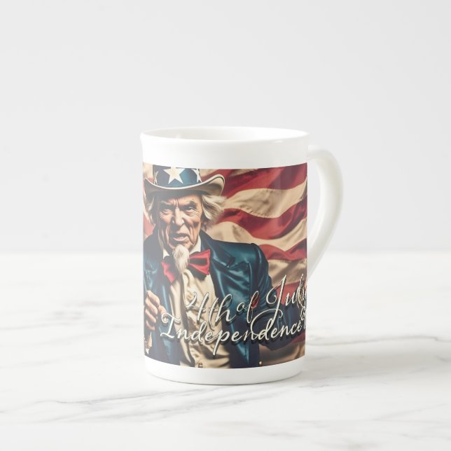 Spirit of Freedom in Red, White and Blue Bone China Mug (Front Right)