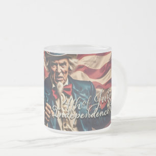 Spirit of Freedom in Red, White and Blue Frosted Glass Coffee Mug