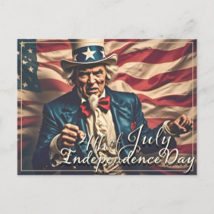 Spirit of Freedom in Red, White and Blue Holiday Postcard