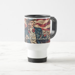 Spirit of Freedom in Red, White and Blue Travel Mug