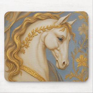 Spirit of Gold – Majestic White Stallion Art Mouse Mat