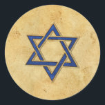 Spirit of Hanukkah modern star of david Classic Round Sticker<br><div class="desc">Spirit of Hanukkah modern star of david</div>