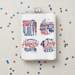 Spirit of Independence Fourth of July Hip Flask