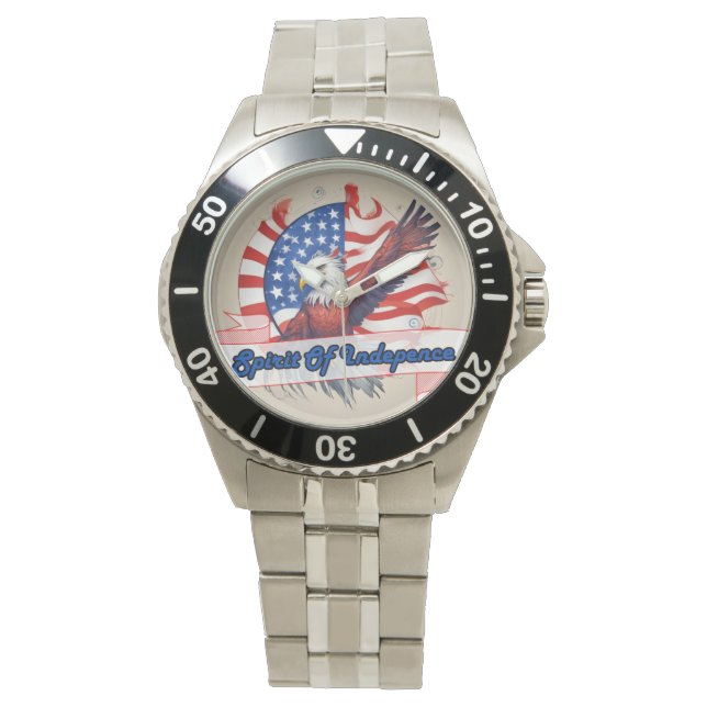 Spirit of Independence with Eagle N American Flag  Watch (Front)