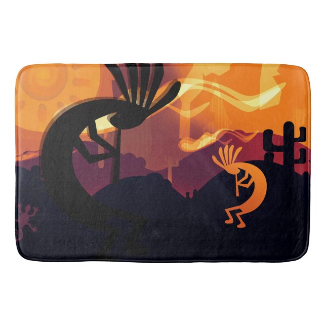 Spirit of Kokopelli Desert landscape Sunset  Bath Mat (Front)