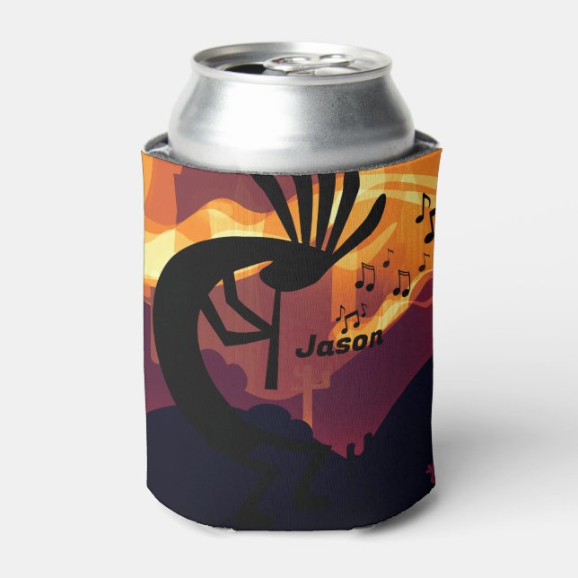 Spirit of Kokopelli Desert Landscape Sunset Can Cooler (Can Front)