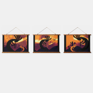 Spirit of Kokopelli Desert Landscape Sunset  Hanging Tapestry