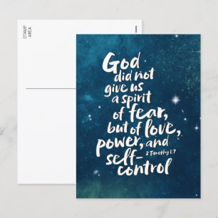 Spirit of Love NO FEAR Christian Faith Jesus God Holiday Postcard