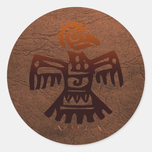 Spirit of Mexico & Peru, Mayan Incan Design Classic Round Sticker (Front)