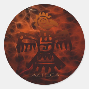 Spirit of Mexico & Peru, Mayan Incan Design Classic Round Sticker