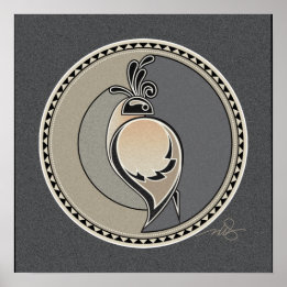 Spirit Of Quail grey background Poster