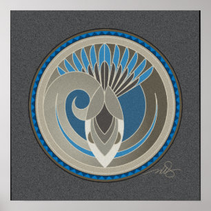 Spirit Of Sky Snake grey background Poster