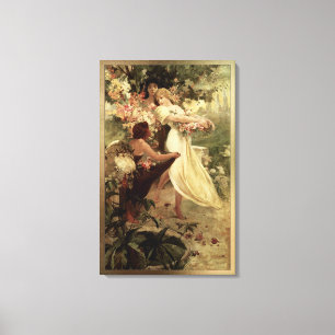 Spirit Of Spring by Alphonse Mucha Canvas Print
