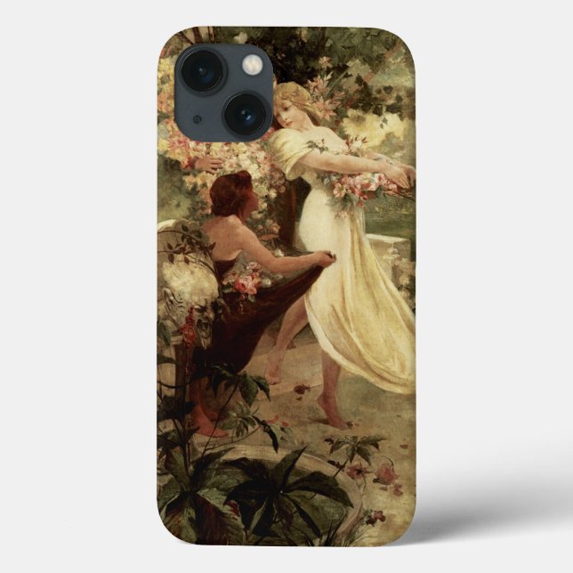 Spirit Of Spring by Alphonse Mucha Case-Mate iPhone Case (Back)