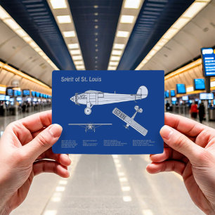 Spirit of St. Louis - Aeroplane Blueprint Plans AB Postcard