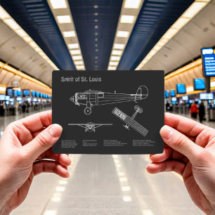 Spirit of St. Louis - Aeroplane Blueprint Plans PD Postcard