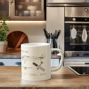 Spirit of St. Louis - Aeroplane Blueprint Plans SD Coffee Mug