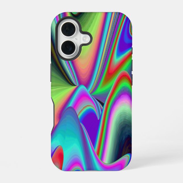 Spirit of Summer Breeze , Abstract 3D Rainbowart iPhone 16 Case (Back)