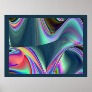 Spirit of Summer Breeze Abstract 3D Rainbowart Poster