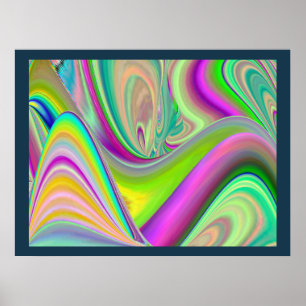 Spirit of Summer Breeze Abstract 3D Rainbowart Poster