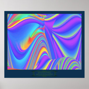 Spirit of Summer Breeze Abstract 3D Rainbowart Poster