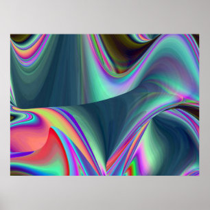 Spirit of Summer Breeze Abstract 3D Rainbowart Poster