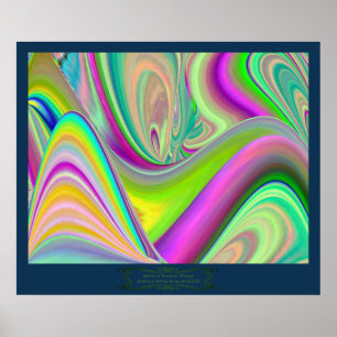 Spirit of Summer Breeze Abstract 3D Rainbowart Poster