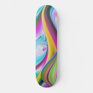 Spirit of Summer Breeze Abstract 3D Rainbowart Skateboard