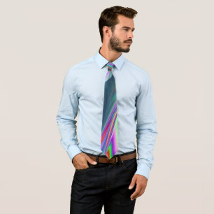 Spirit of Summer Breeze , Abstract 3D Rainbowart Tie