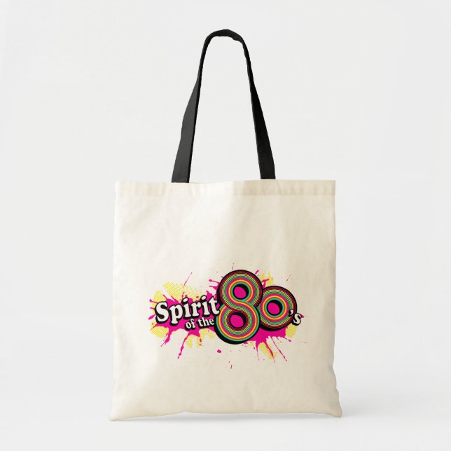 Spirit of the 80's graphic pop pink tote bag (Front)