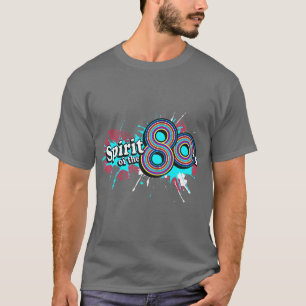 "Spirit of the 80's" mens multi-blues logo t grey T-Shirt