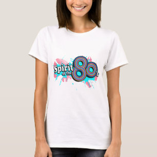 "Spirit of the 80's" womens multi-blues logo t T-Shirt