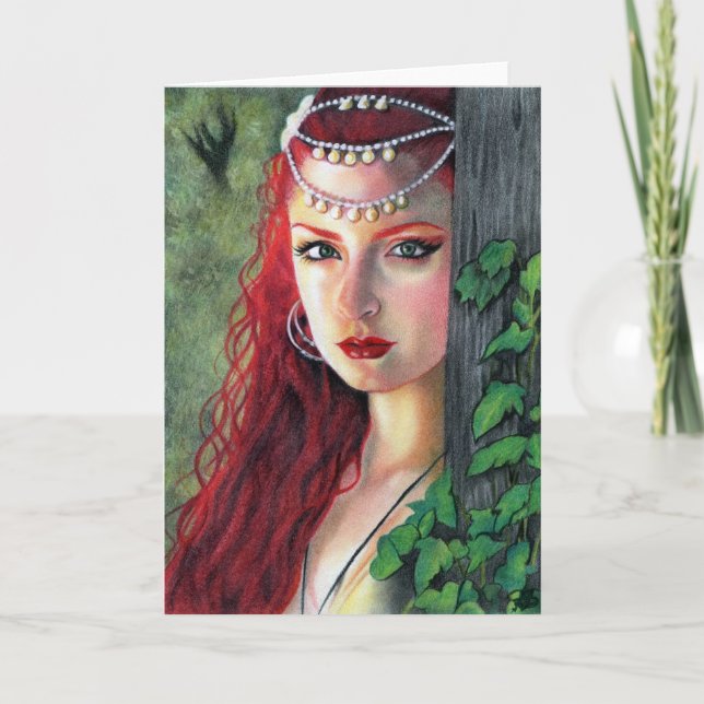 Spirit of the forest lady greeting card (Front)