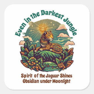 Spirit of the Jaguar Warrior  Square Sticker