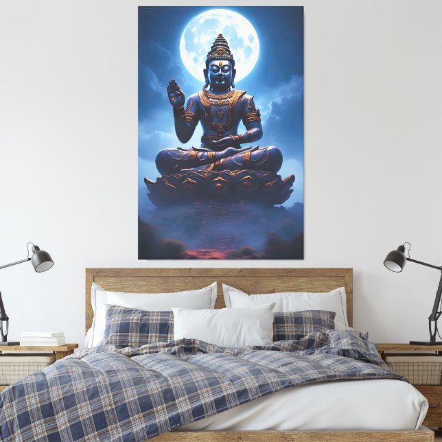 Spirit of the Moon over Nusantara Canvas Print (Insitu(Bedroom))