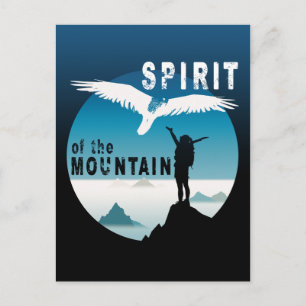 Spirit of the Mountain - Hiking Girl Postcard