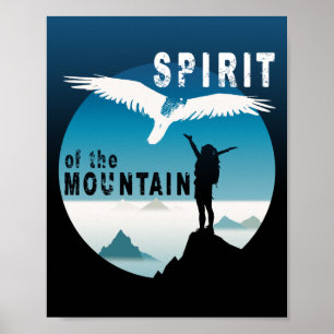 Spirit of the Mountain - Hiking Girl Poster