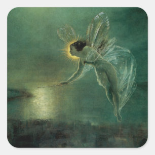 Spirit of the Night by Grimshaw, Victorian Fairy Square Sticker