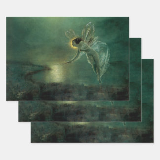Spirit of the Night by Grimshaw, Victorian Fairy Wrapping Paper Sheet