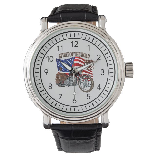 Spirit Of The Road Motorcycle American Flag Watch (Front)