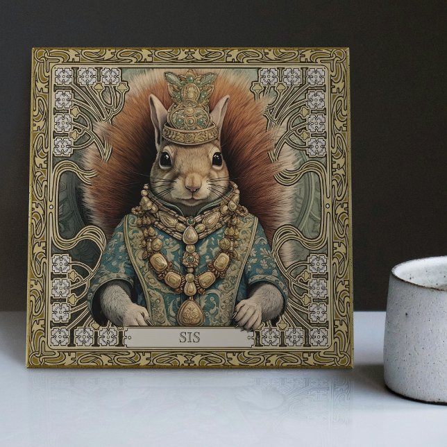 Spirit of the Squirrel Personalised Tribal Jewels Tile (Creator Uploaded)