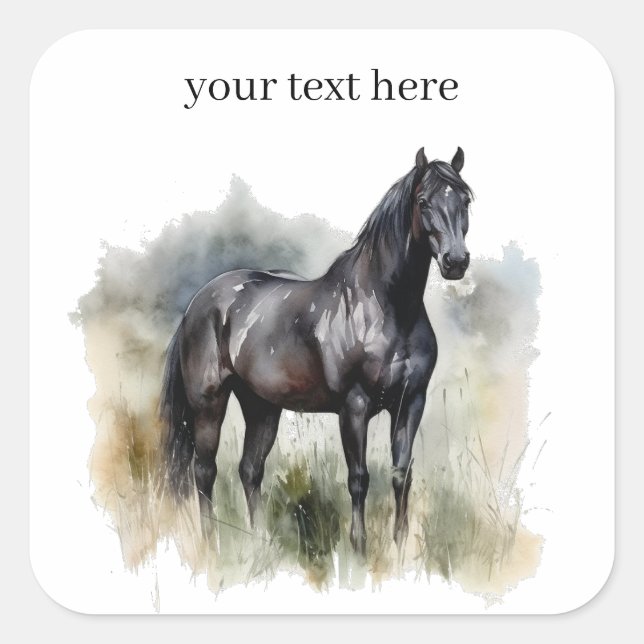 Spirit of the Wild Stallion, custom Square Sticker (Front)