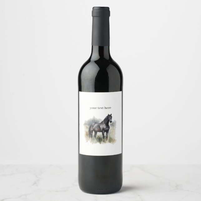 Spirit of the Wild Stallion, custom Wine Label (Front)