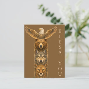 Spirit of the Wild – Totem Pole Art  Postcard