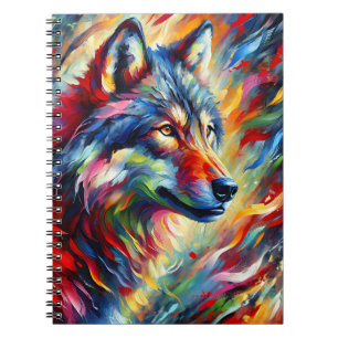 Spirit of the Wild Wolf – Abstract Rainbow Energy Notebook