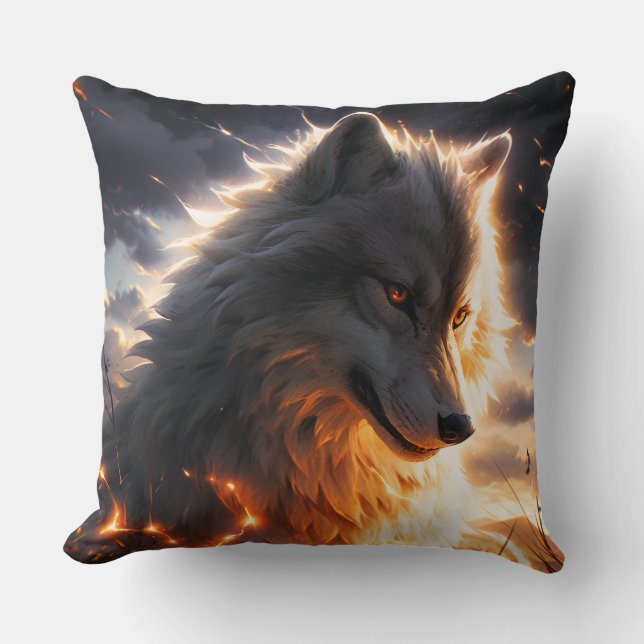 Spirit of the wolf (anime) cushion (Front)