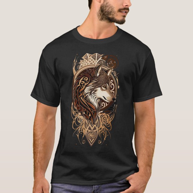 Spirit of the Wolf The Watcher Alpha Soul Wolf of  T-Shirt (Front)