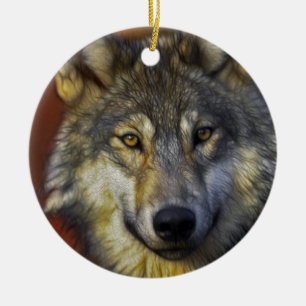 Spirit of the Wolf - Therian wolf photo gifts Ceramic Tree Decoration