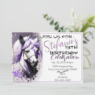 Spirit Pony 27 Birthday Invitation