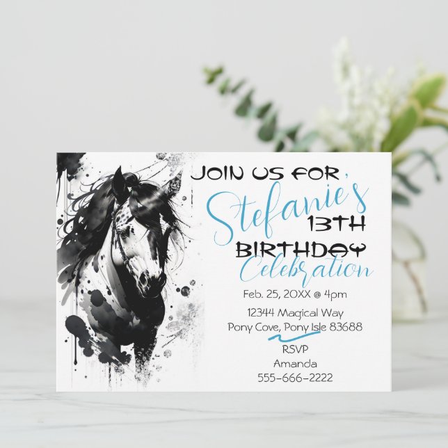 Spirit Pony 2 Birthday Invitation (Standing Front)